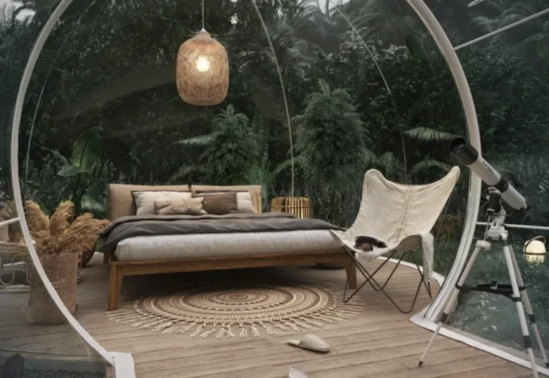 Experience the Magic of Outdoor Living with a PVC Transparent Bubble Tent with LED Lighting | Angellique.com