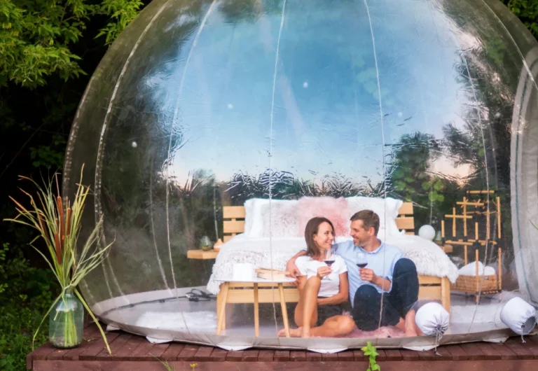 A Night Under the Stars: Stargazing Clear Inflatable Bubble Dome Igloo Tent | Angellique.com